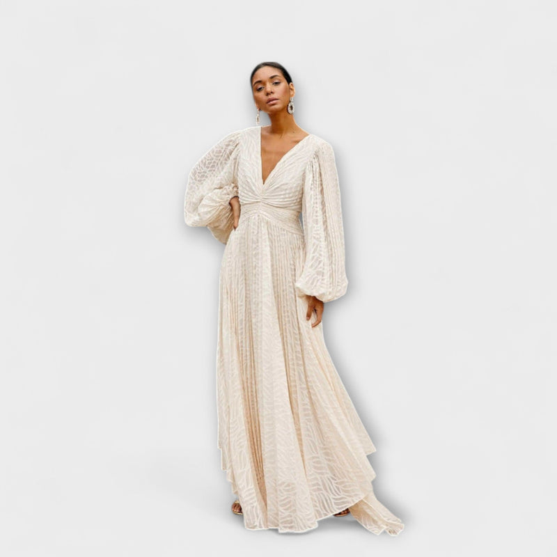 Elsa - Crème Maxi Jurk van Allegory