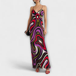Daphne - Maxi Jurk in Marmerprint