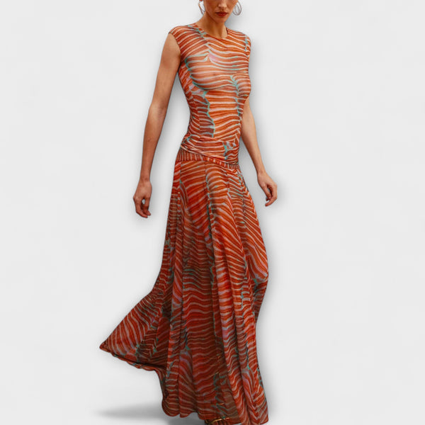Phoenix - Glanzende Golf Mesh Bodysuit