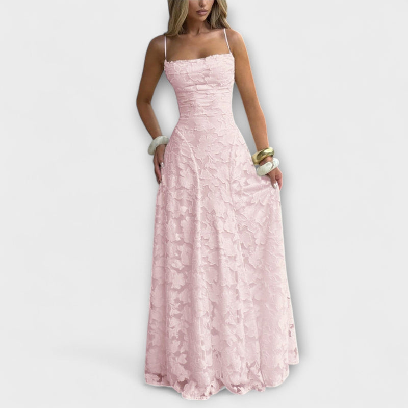 Emberly - Elegante Jacquard Maxi Jurk