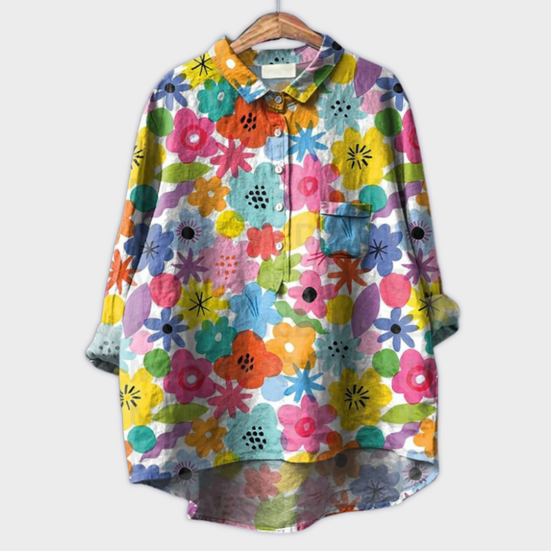 Magdalena - Handgemaakte Damesblouse met Bloemontwerp