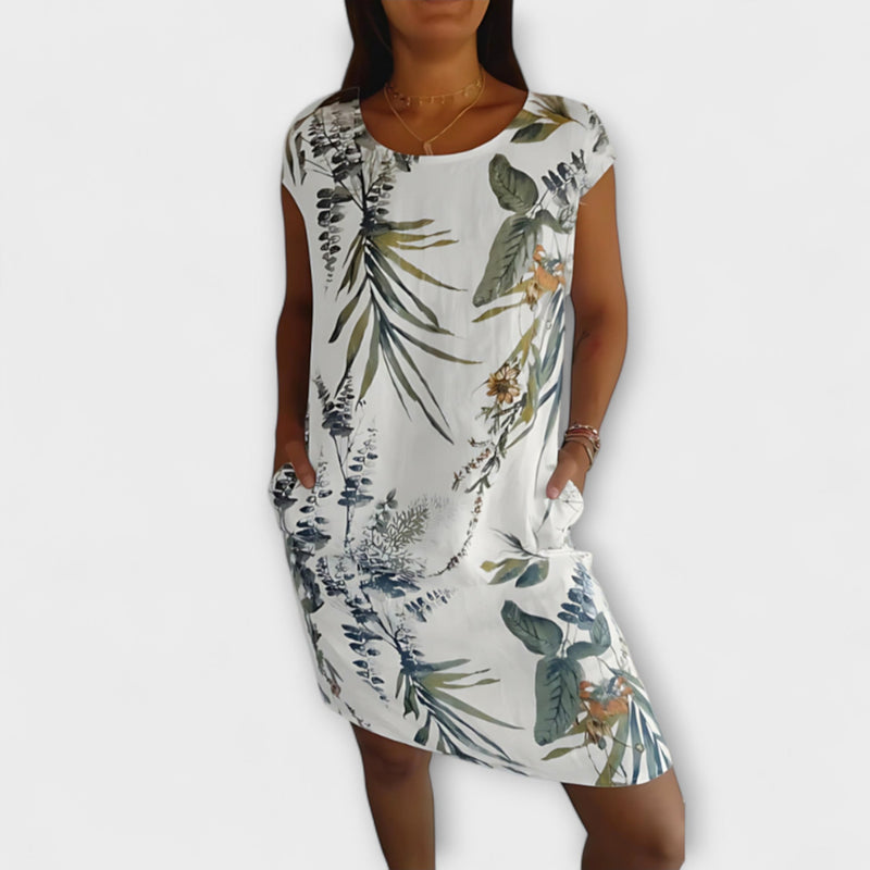Iris - Relaxed Fit Knielange Gedrukte Jurk