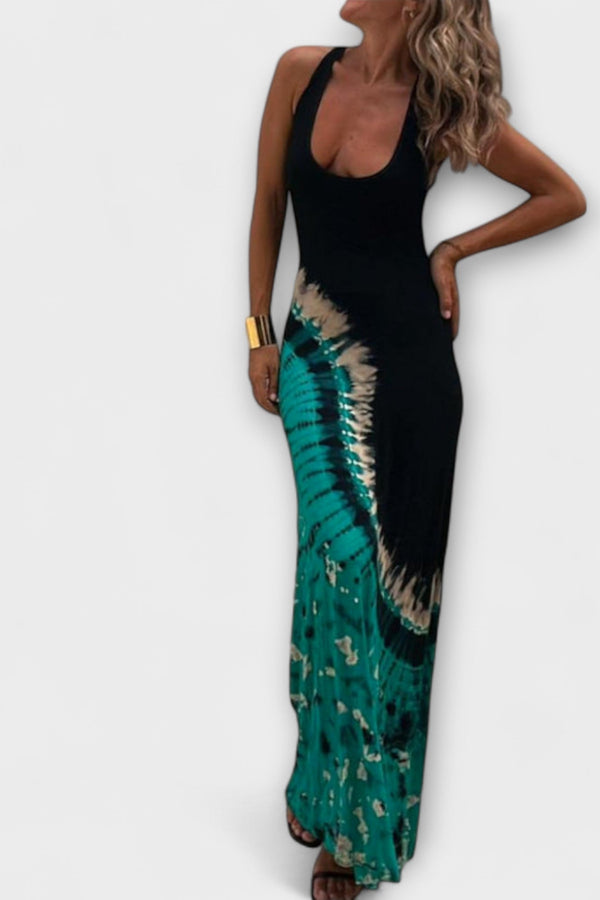 Livia - Maxi Jurk met Sterrenhemel Tie-Dye