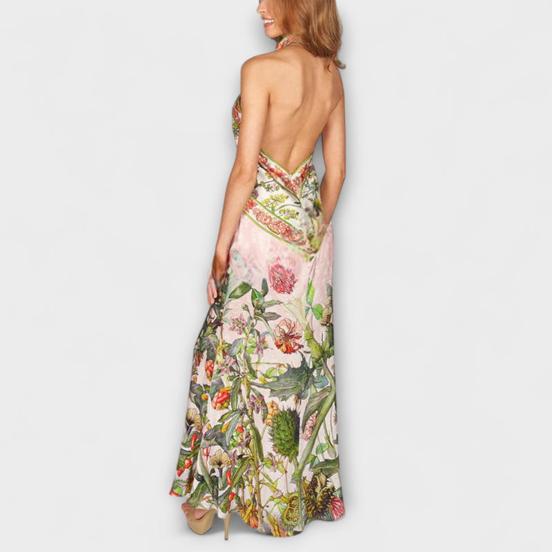 Ayla - Mouwloze Maxi-jurk met Bloemenpatroon
