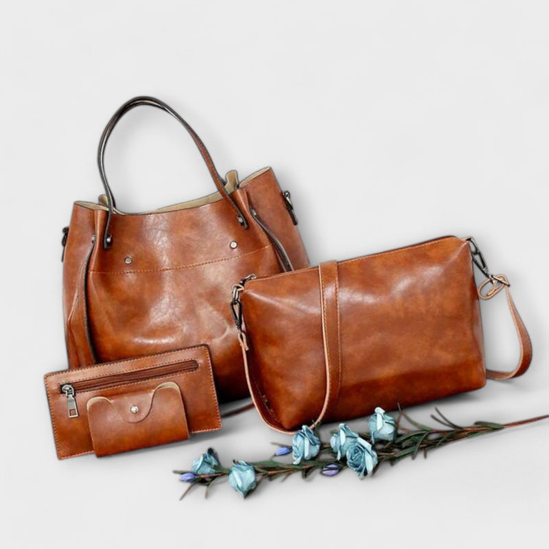 Lora. - 4-delige Vintage Tas Set