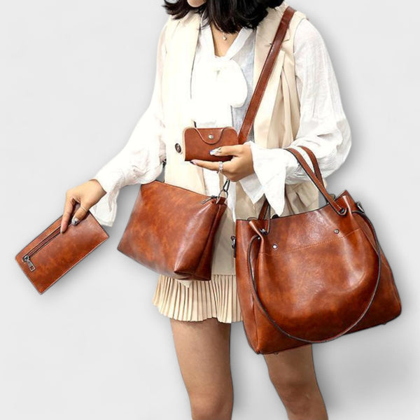 Lora. - 4-delige Vintage Tas Set