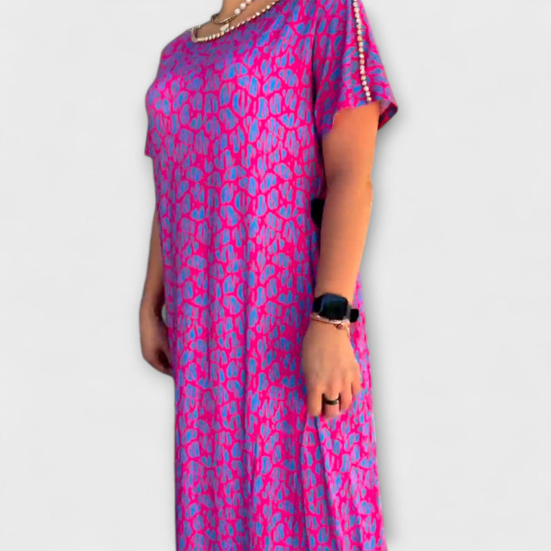 Raven - Chic Lente Maxi Jurk met Zakken en Stijlvolle Print