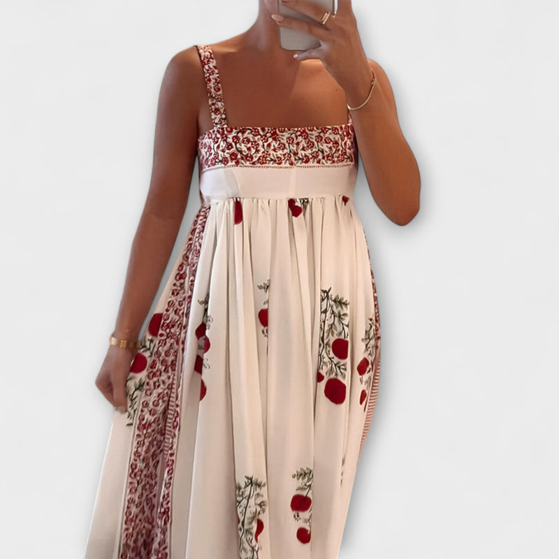 Lyla - Bloemen Maxi Jurk met Spaghetti Bandjes