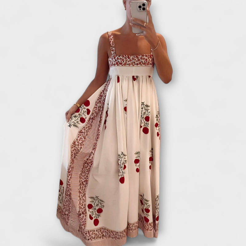 Lyla - Bloemen Maxi Jurk met Spaghetti Bandjes