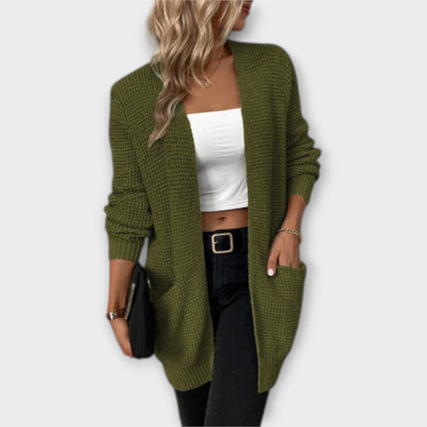 Nancy - Casual Gebreide Cardigan met Zakken