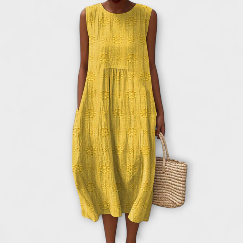 Evelyn - Luchtige Mouwloze Midi Jurk