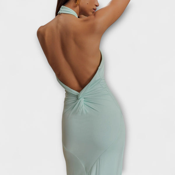 Lagoon - Slinky Halter Maxi Jurk