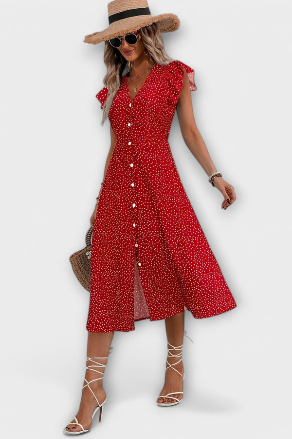 Chique Polkadot Midi-jurk