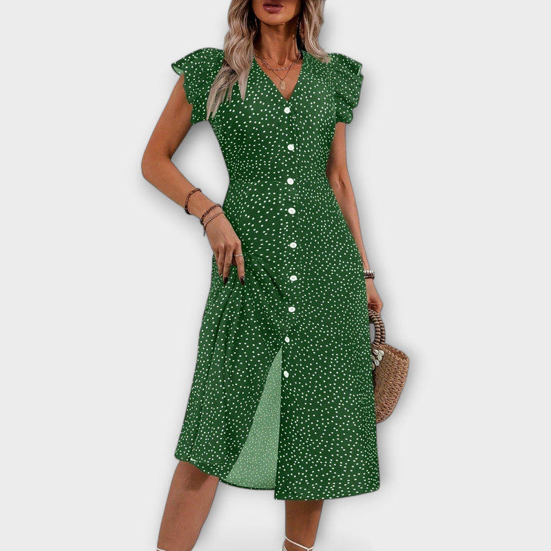 Chique Polkadot Midi-jurk