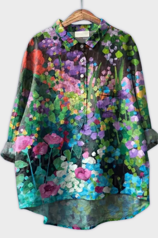 Magdalena - Handgemaakte Damesblouse met Bloemontwerp