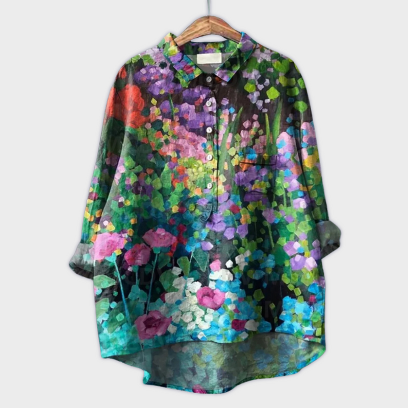 Magdalena - Handgemaakte Damesblouse met Bloemontwerp