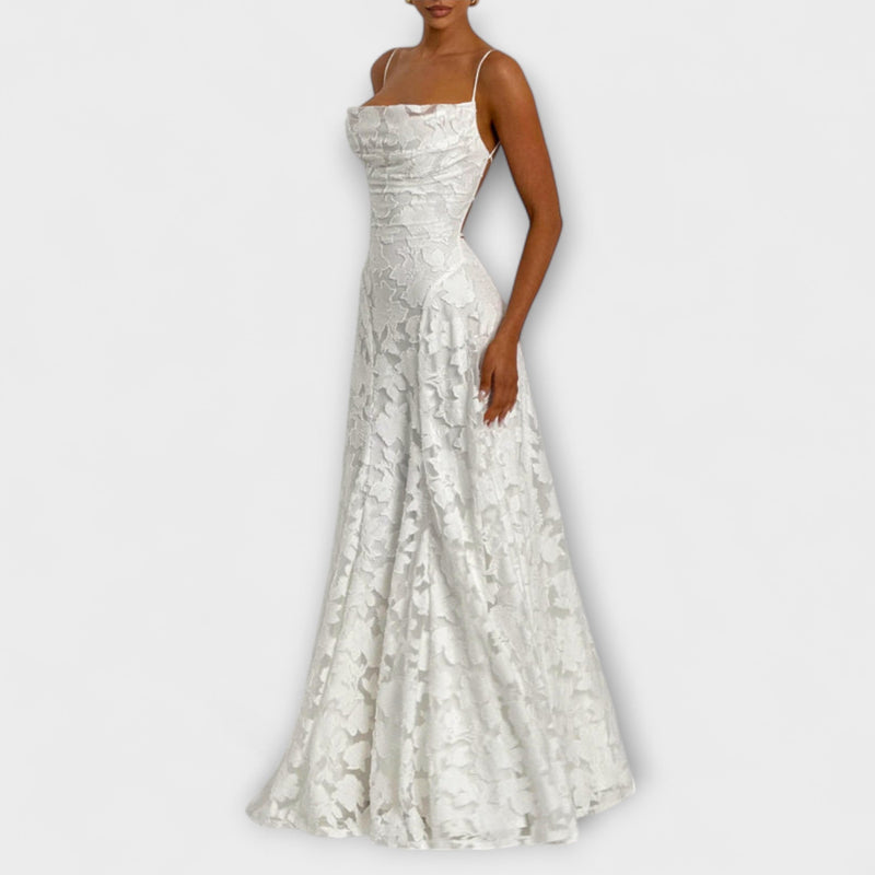Emberly - Elegante Jacquard Maxi Jurk