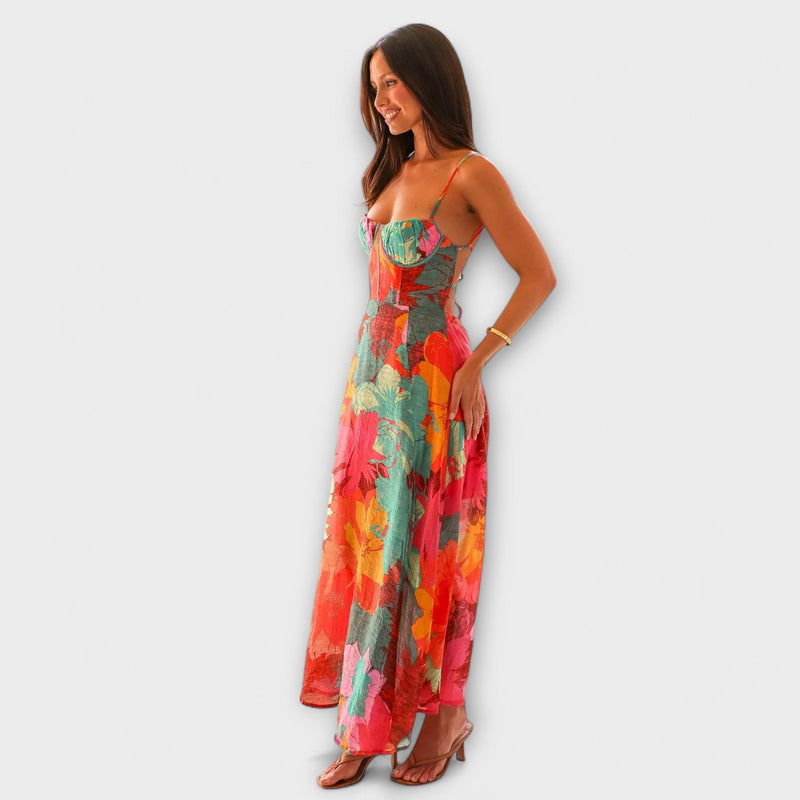 Audrey - Bloemenprint Strap Dress voor Dames - Stijlvol en Aantrekkelijk