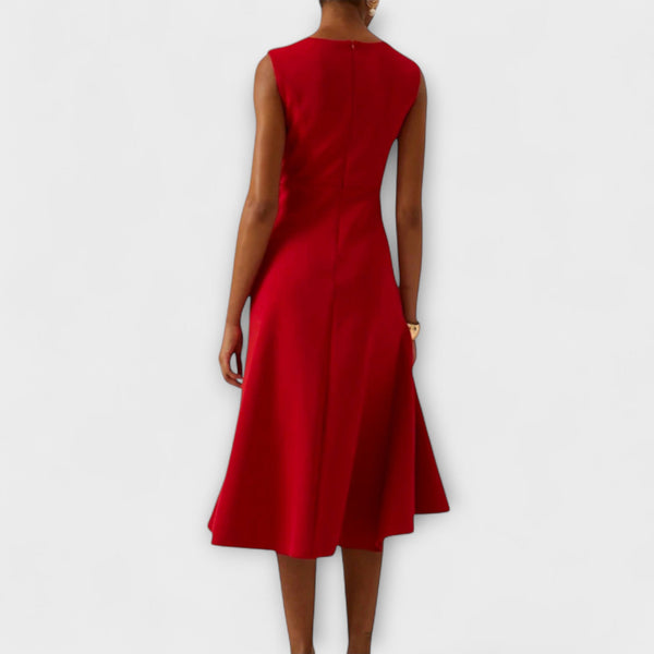 Juliette – Asymmetrische Geplooide Midi-jurk