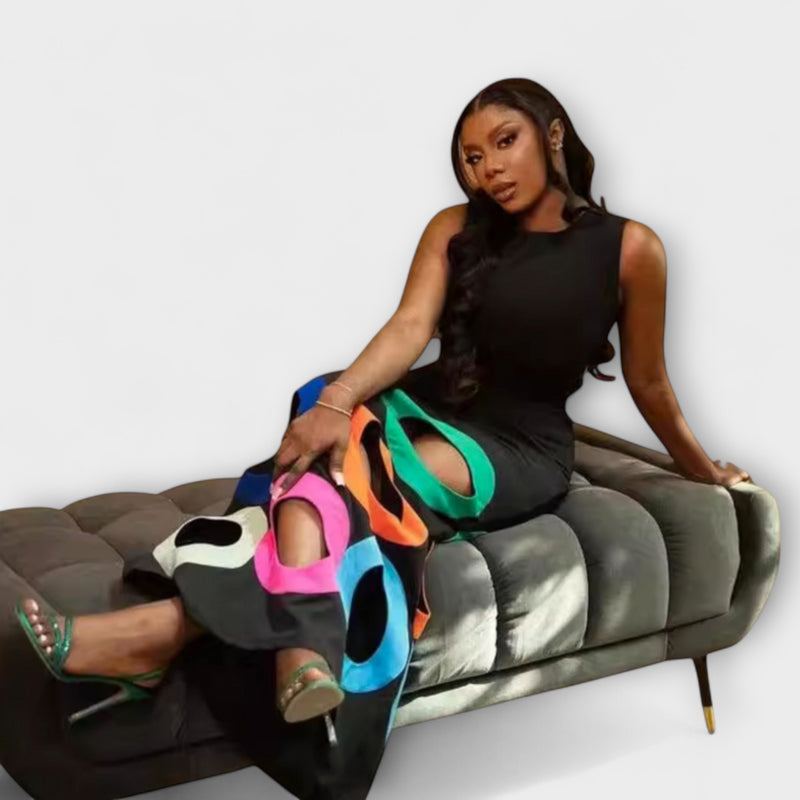 Anya - Vibrant Cut-Out Bodycon Maxi Jurk