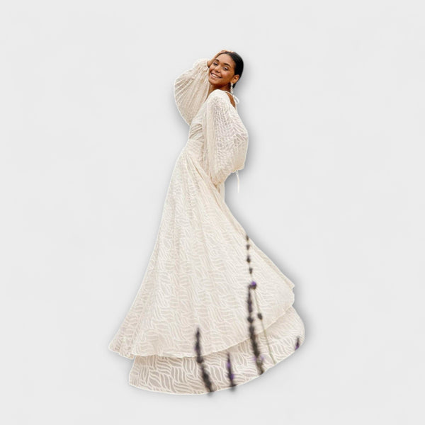 Elsa - Crème Maxi Jurk van Allegory