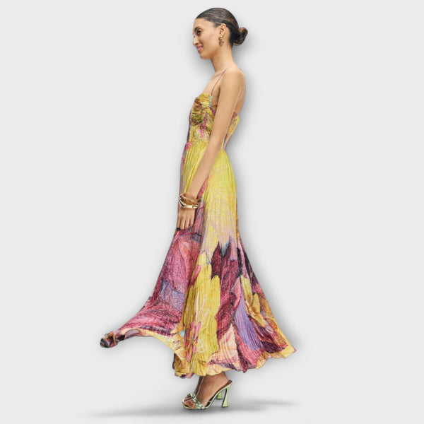 Kiara - Maxi Jurk met Levendige Ikat Print