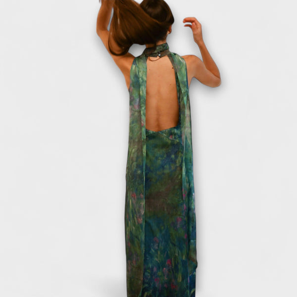 Maisie - Monet Iris Print Maxi Jurk