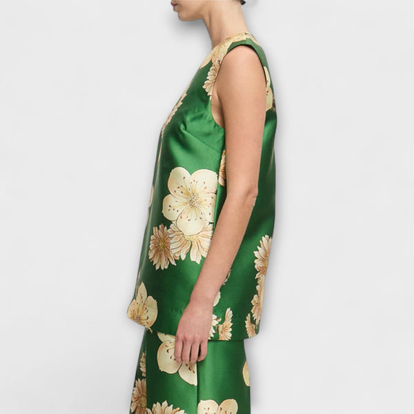 Clea - Sage Mouwloze Jumpsuit