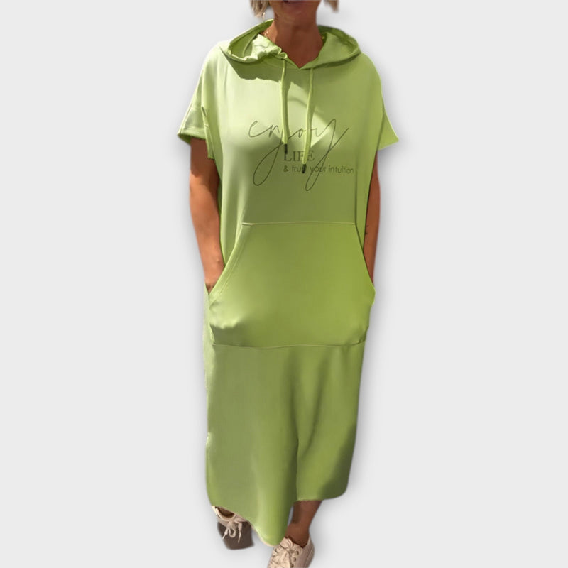 Parker - Hoodie Jurk met Casual Letter Print