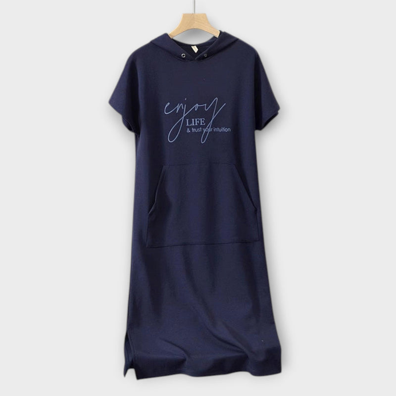 Parker - Hoodie Jurk met Casual Letter Print