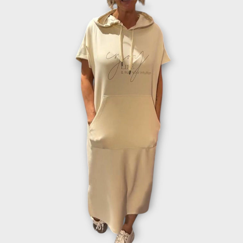 Parker - Hoodie Jurk met Casual Letter Print