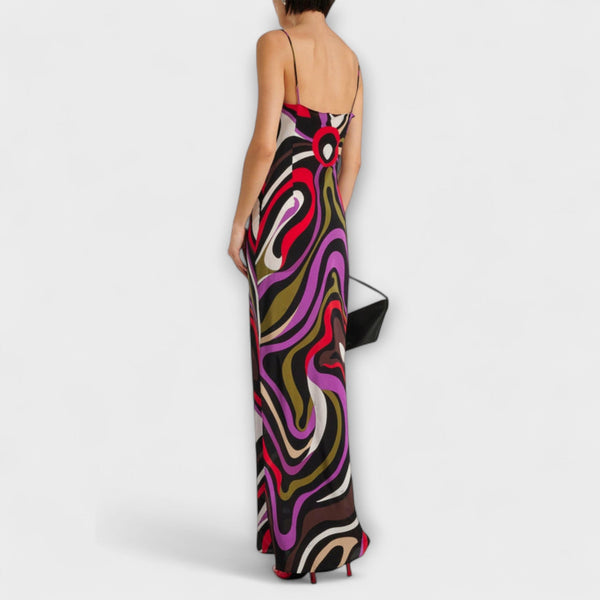 Daphne - Maxi Jurk in Marmerprint