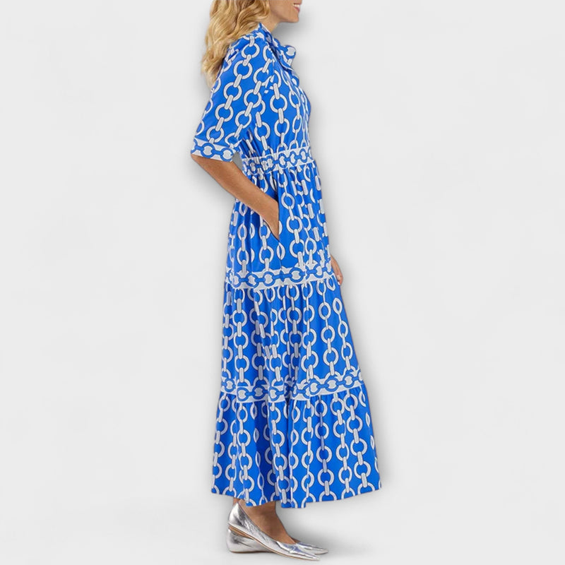 Juliette - Midi Jurk met Kettingpatroon