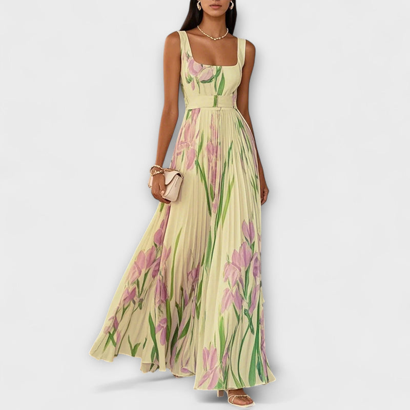 Vouwbare Bloemen Chiffon Maxi Jurk