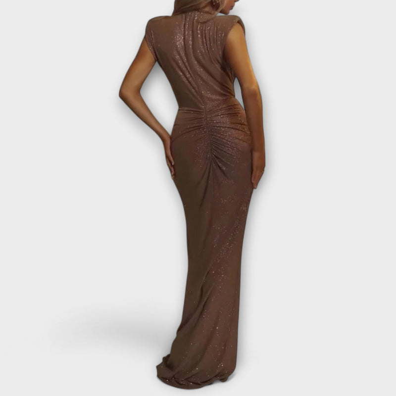 Thea - Maxi Jurk met Diepe V-Hals