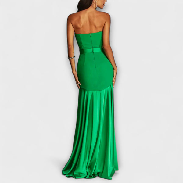 Vada - Off-Shoulder Maxi Jurk met V-Hals