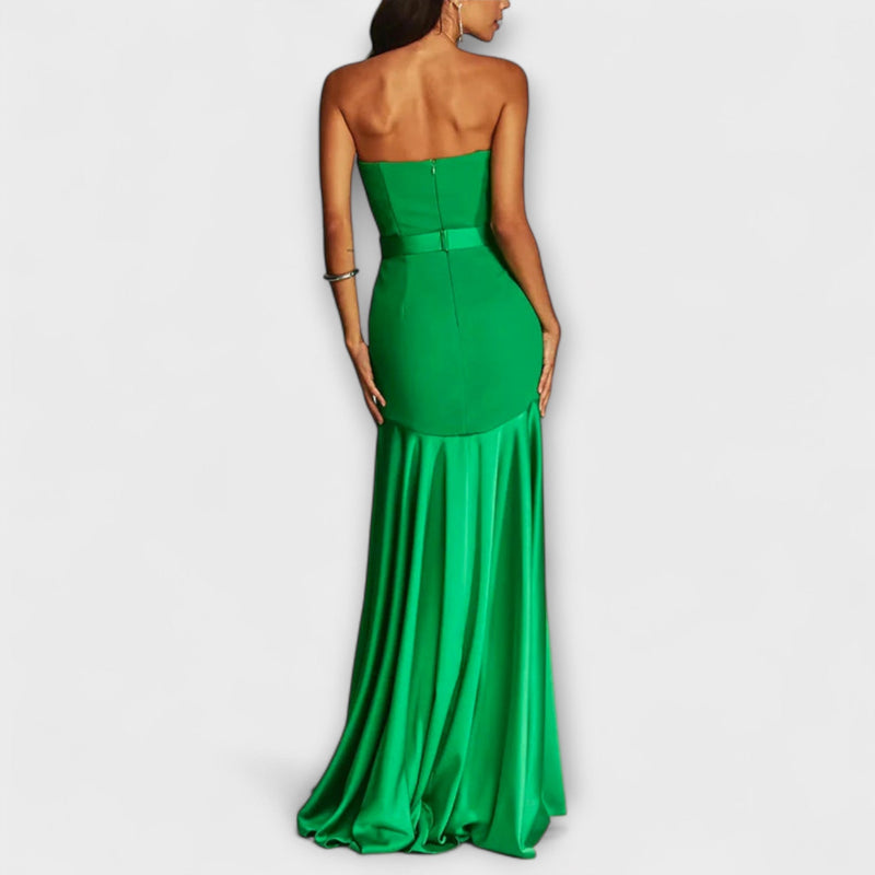 Vada - Off-Shoulder Maxi Jurk met V-Hals