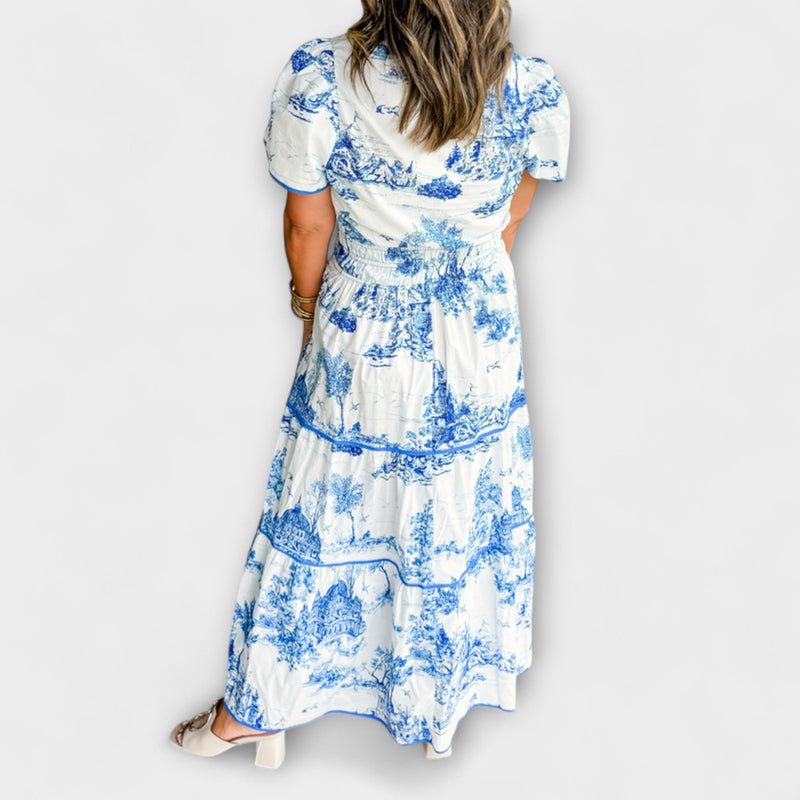 Eliza - Tijdloze Toile Maxi Jurk