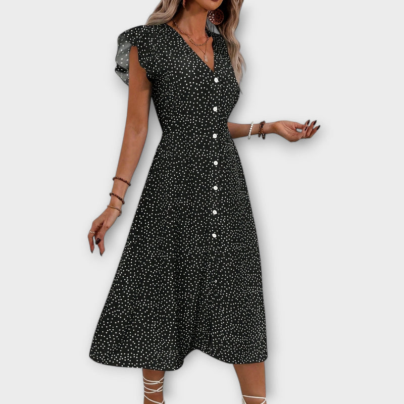 Chique Polkadot Midi-jurk