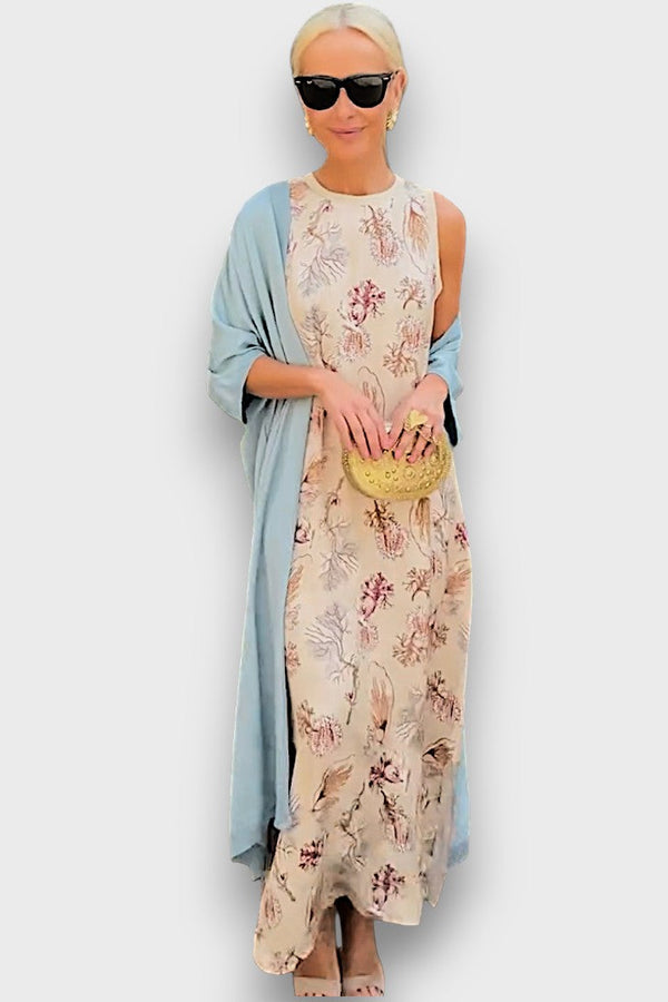 Elveria – Maxi Jurk met Bijpassende Cardigan