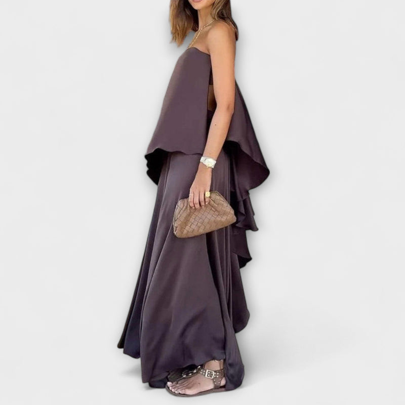 Ruby - Chique Mouwloze Bandeau Top en Rok