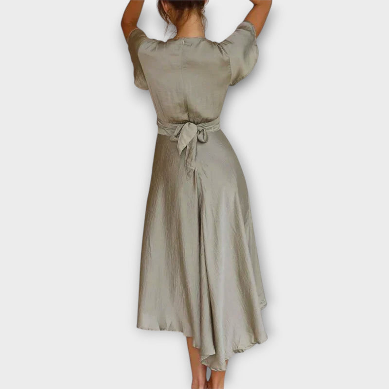 Margret - Elegante V-hals Midi Jurk