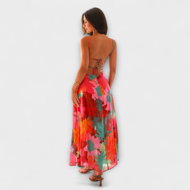 Audrey - Bloemenprint Strap Dress voor Dames - Stijlvol en Aantrekkelijk