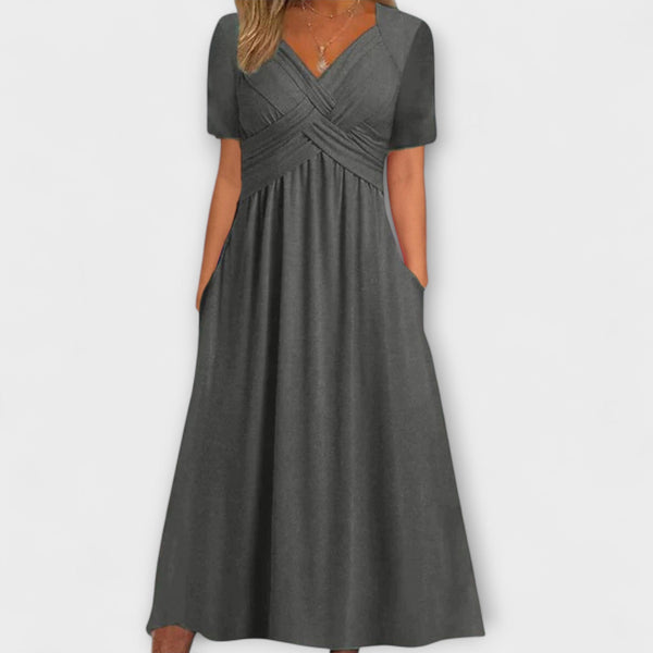 Florence - Chic V-Hals Jurk met Relaxte Pasvorm