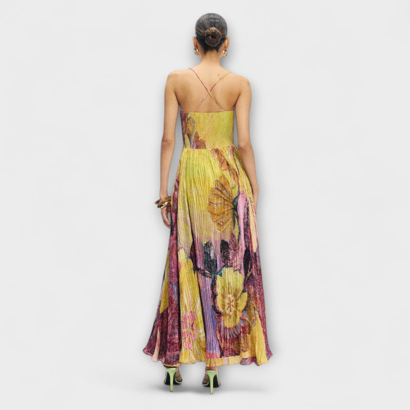 Kiara - Maxi Jurk met Levendige Ikat Print