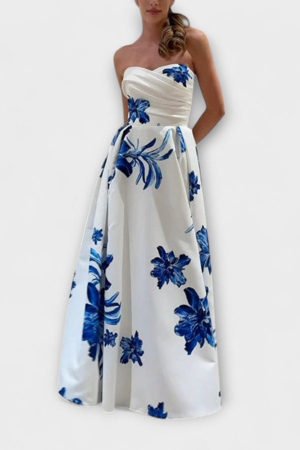 Rosalie - Chic Off-Shoulder Bloemen Maxi Jurk