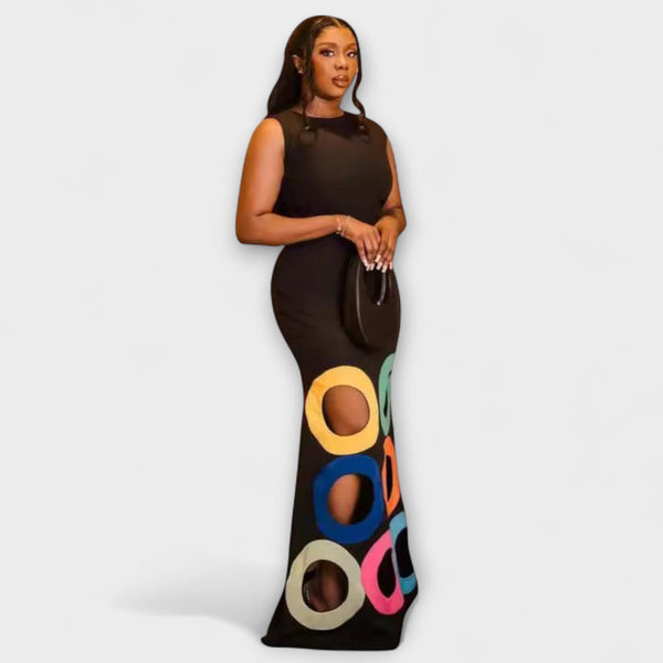 Anya - Vibrant Cut-Out Bodycon Maxi Jurk
