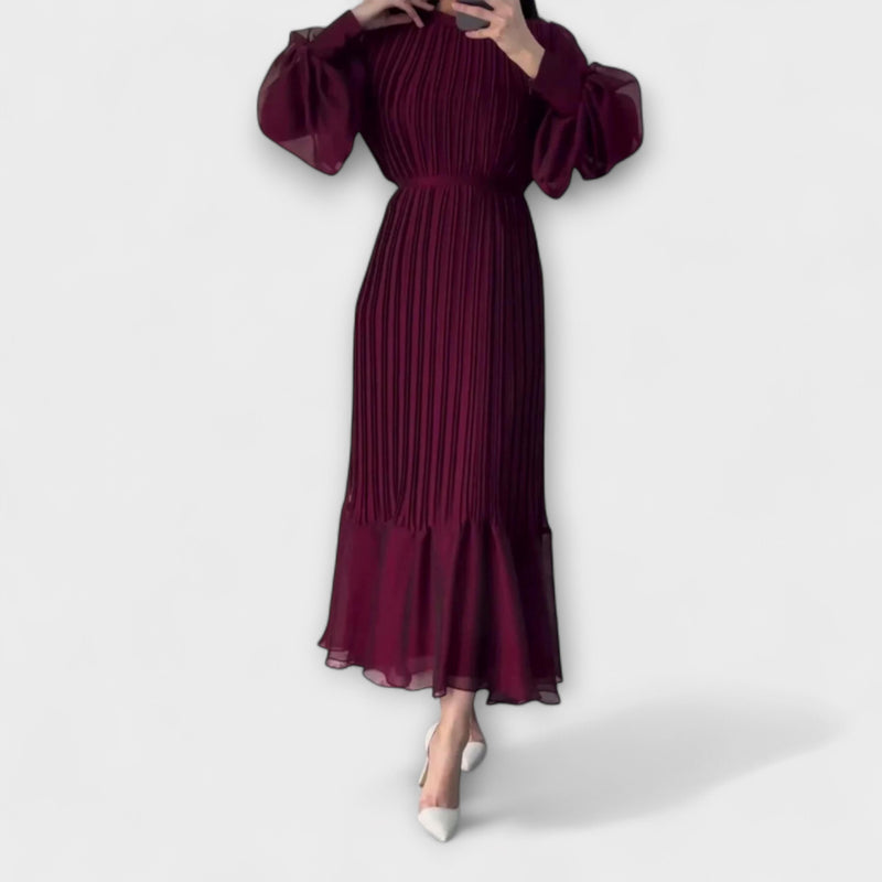 Cami - Elegante Franse Avondjurk met Mesh Accenten