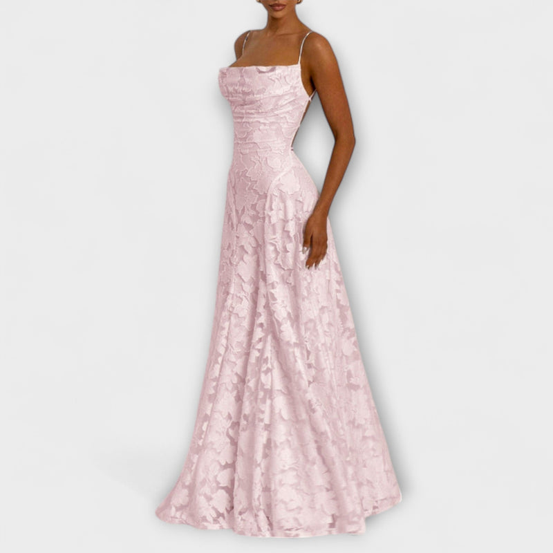 Emberly - Elegante Jacquard Maxi Jurk