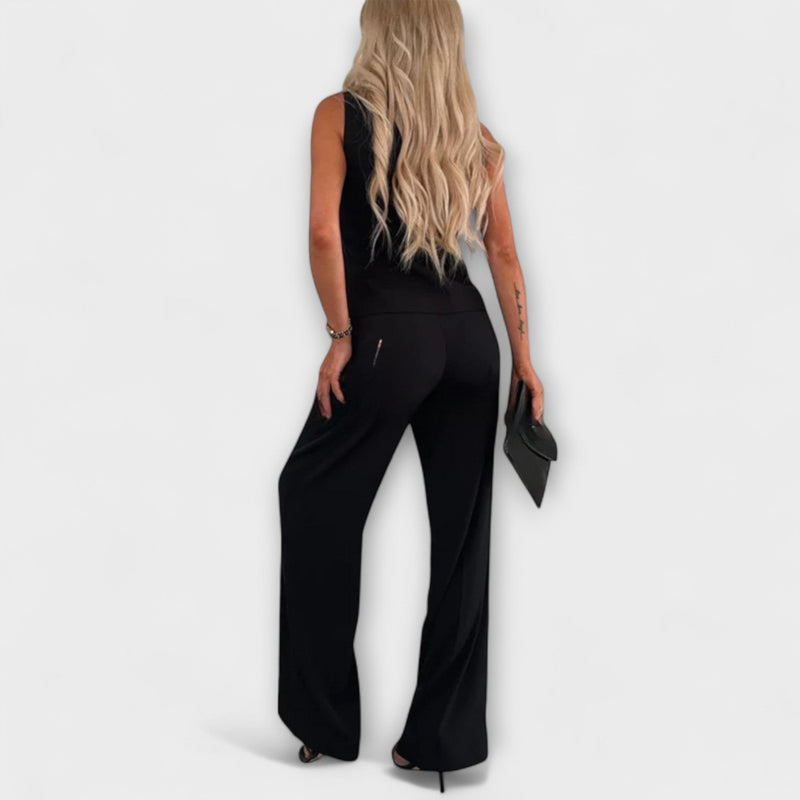 Wilhelmina - Chic Mouwloze Top en Broek Ensemble